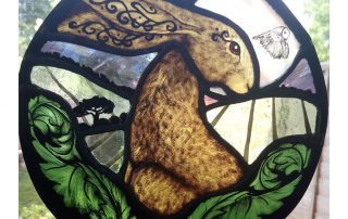 midnight-meadow stained glass hare