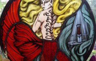 lady of the lake stained glass roundel
