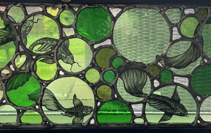 Koi Carp Fish Pond Stained Glass