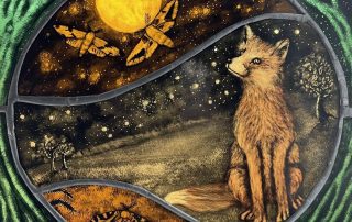 Little Fox Stained Glass Panel