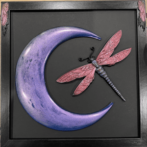 Dragonfly and Moon Framed multiple Colour Choices
